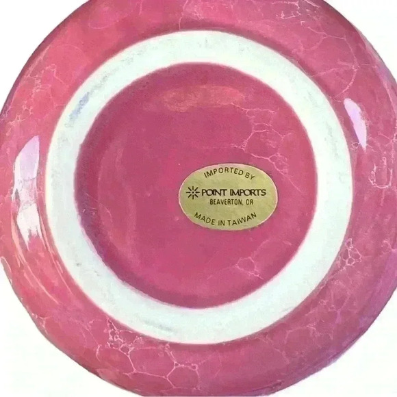 Pink mauve 80s vintage round vase - Picture 3 of 4